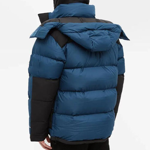 Custom color block padded bubble quilted down puffer jacket for men