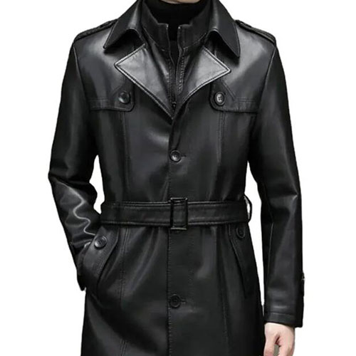 Men leather winter long handmade jacket Men leather winter long handmade jacket
