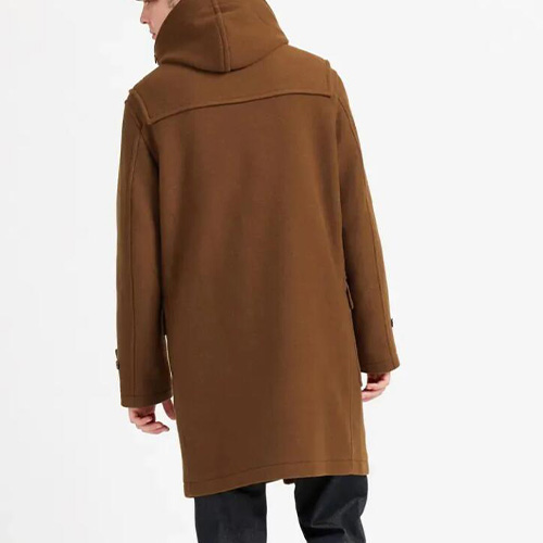 Long custom wool blend men coat 