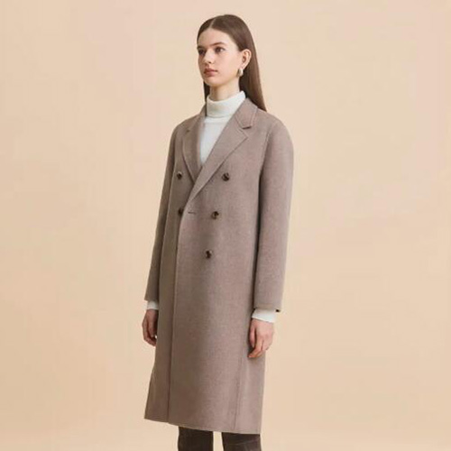 Classic 100% Wool Coat Ladies Button Warm Double Faced Women Jackets